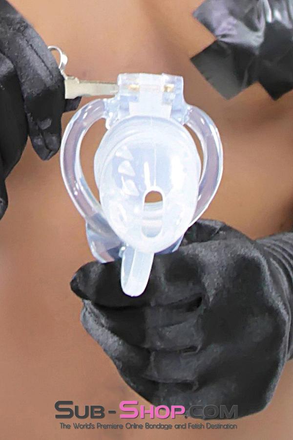 2453RS      Spiked Clear Silicone Cock Blocker High Security Pin Tumbler Chastity Chastity   , Sub-Shop.com Bondage and Fetish Superstore
