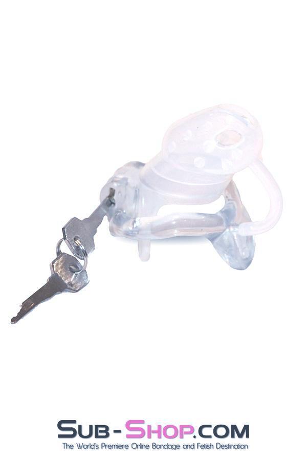 2453RS      Spiked Clear Silicone Cock Blocker High Security Pin Tumbler Chastity Chastity   , Sub-Shop.com Bondage and Fetish Superstore