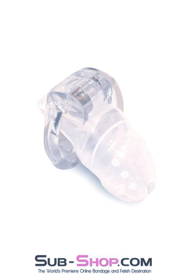 2453RS      Spiked Clear Silicone Cock Blocker High Security Pin Tumbler Chastity Chastity   , Sub-Shop.com Bondage and Fetish Superstore