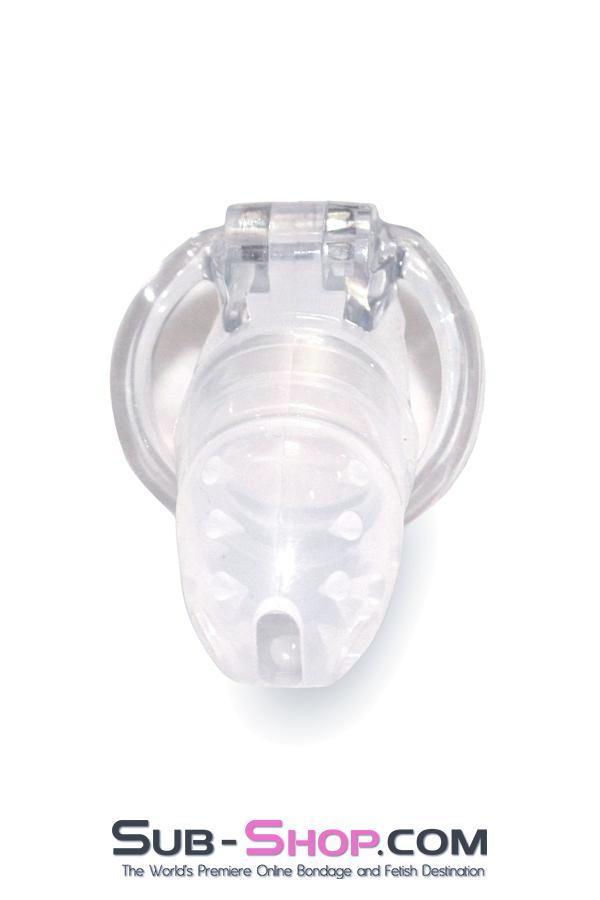 2453RS      Spiked Clear Silicone Cock Blocker High Security Pin Tumbler Chastity Chastity   , Sub-Shop.com Bondage and Fetish Superstore