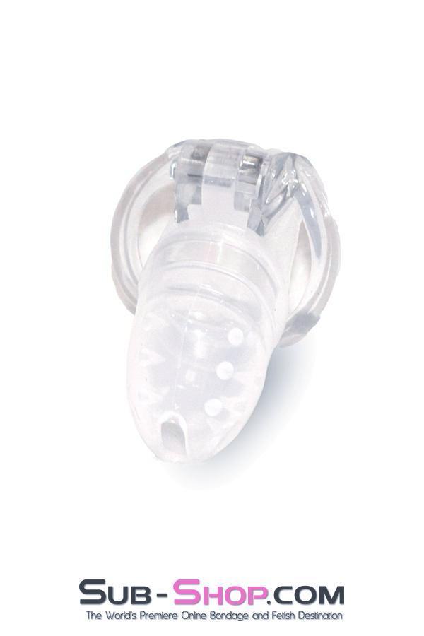 2453RS      Spiked Clear Silicone Cock Blocker High Security Pin Tumbler Chastity Chastity   , Sub-Shop.com Bondage and Fetish Superstore