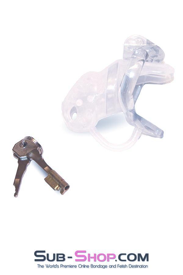2453RS      Spiked Clear Silicone Cock Blocker High Security Pin Tumbler Chastity Chastity   , Sub-Shop.com Bondage and Fetish Superstore