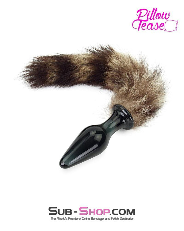 0247E      Black Glass Sexy Fox Tail Butt Plug - LAST CHANCE - Final Closeout! MEGA Deal   , Sub-Shop.com Bondage and Fetish Superstore