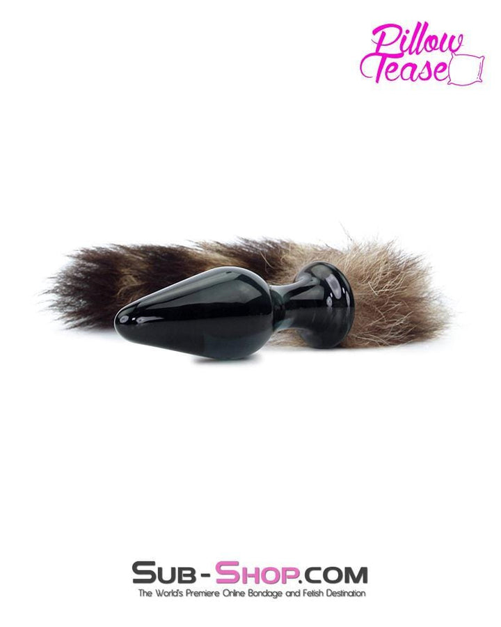 0247E      Black Glass Sexy Fox Tail Butt Plug - LAST CHANCE - Final Closeout! MEGA Deal   , Sub-Shop.com Bondage and Fetish Superstore