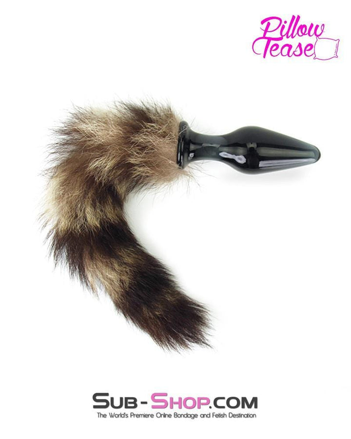 0247E      Black Glass Sexy Fox Tail Butt Plug - LAST CHANCE - Final Closeout! MEGA Deal   , Sub-Shop.com Bondage and Fetish Superstore