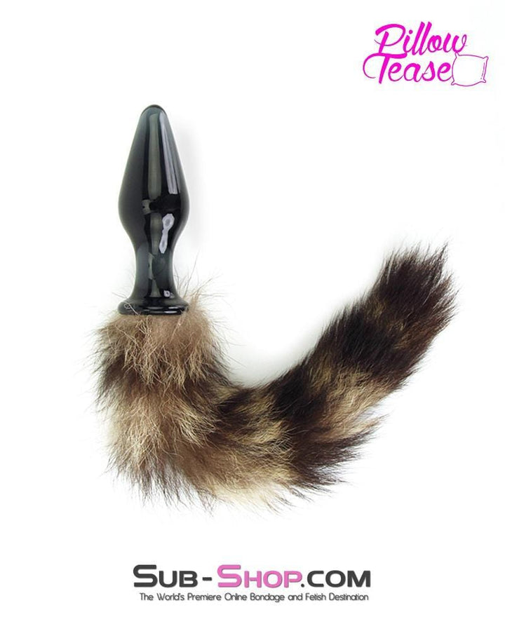 0247E      Black Glass Sexy Fox Tail Butt Plug - LAST CHANCE - Final Closeout! MEGA Deal   , Sub-Shop.com Bondage and Fetish Superstore