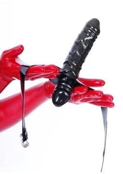 2484D-SIS      Female Domination Latex Sissy Double Penis Gag Sissy   , Sub-Shop.com Bondage and Fetish Superstore