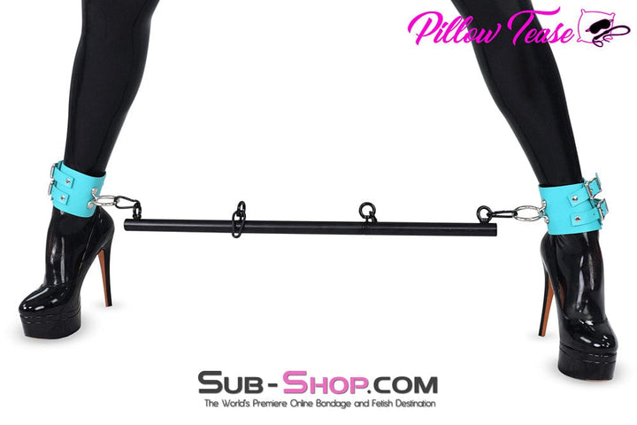 2490A      3" Diamond Blue Leather Ankle Bondage Cuffs Cuffs   , Sub-Shop.com Bondage and Fetish Superstore