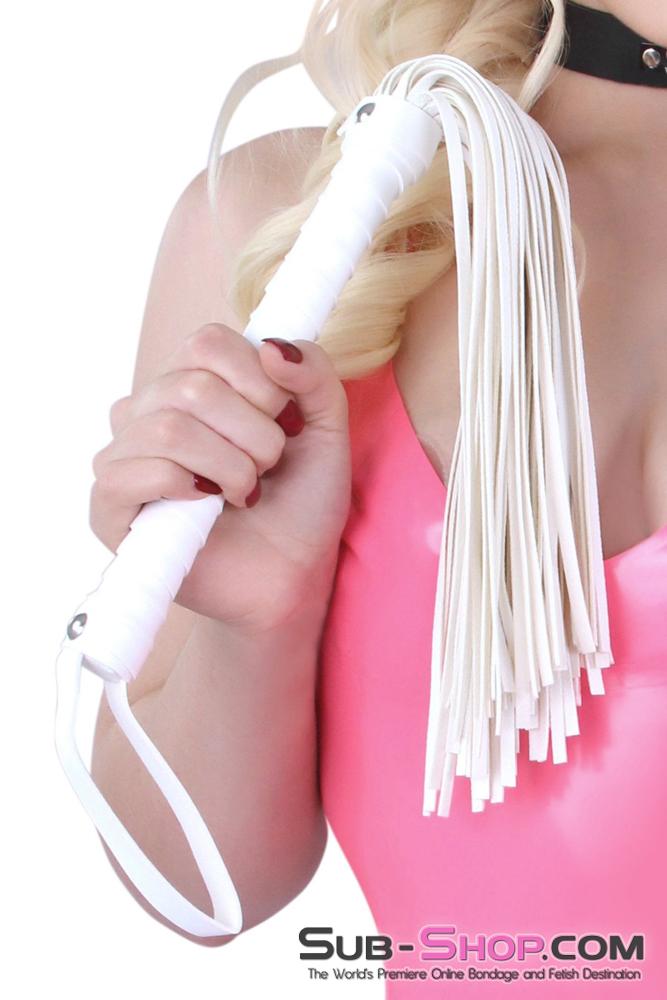 2507MQ      White Heavy Vegan Leather Whip Whip   , Sub-Shop.com Bondage and Fetish Superstore