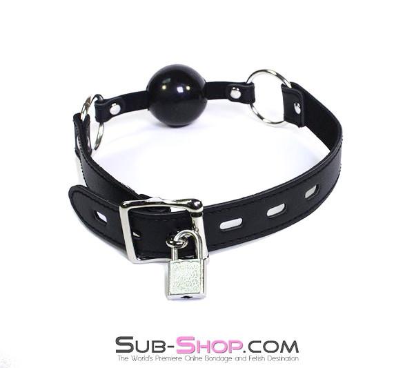 2520LT      MMMPHH Black Locking Leatherette Small Ballgag - MEGA Deal MEGA Deal   , Sub-Shop.com Bondage and Fetish Superstore