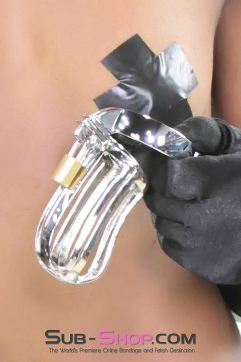 2540M      Mistresses Pleasure Hinged Locking Steel Cock and Ball Chastity Chastity   , Sub-Shop.com Bondage and Fetish Superstore