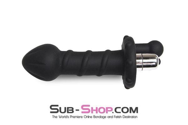 2552M      Black Silicone Twist Anal Dildo Vibrator with Rotation Handle - LAST CHANCE - Final Closeout! MEGA Deal   , Sub-Shop.com Bondage and Fetish Superstore