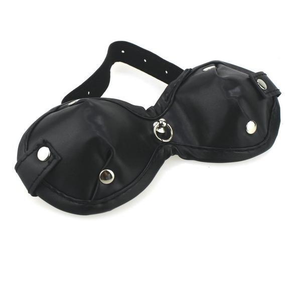 2555M      Lead Me Into Temptation Leather Blindfold with Kitten Post Hardware Blindfold   , Sub-Shop.com Bondage and Fetish Superstore