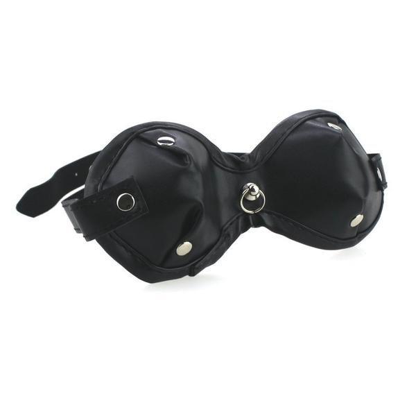 2555M      Lead Me Into Temptation Leather Blindfold with Kitten Post Hardware Blindfold   , Sub-Shop.com Bondage and Fetish Superstore