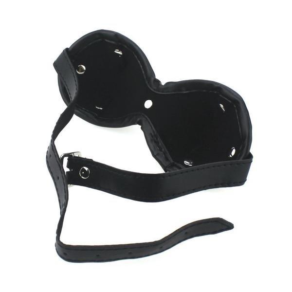 2555M      Lead Me Into Temptation Leather Blindfold with Kitten Post Hardware Blindfold   , Sub-Shop.com Bondage and Fetish Superstore