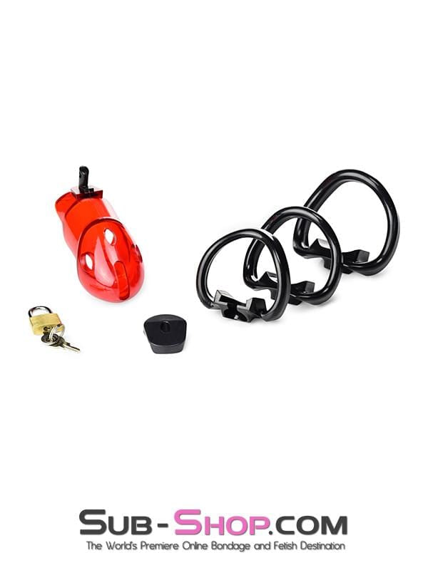 2619R      Caught Red Handed Locking Cock & Ball Chastity Set - MEGA Deal Black Friday Blowout   , Sub-Shop.com Bondage and Fetish Superstore