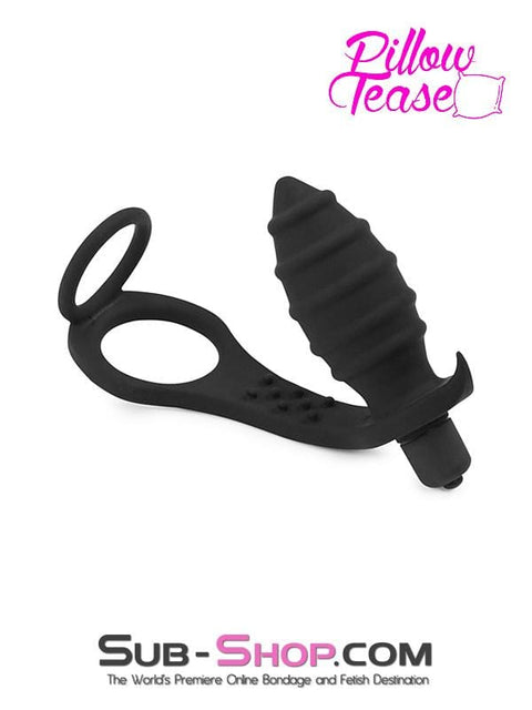 2630M      Grenade Vibrating Butt Plug Silicone Dual Cock & Balls Rings Set Anal Toys   , Sub-Shop.com Bondage and Fetish Superstore