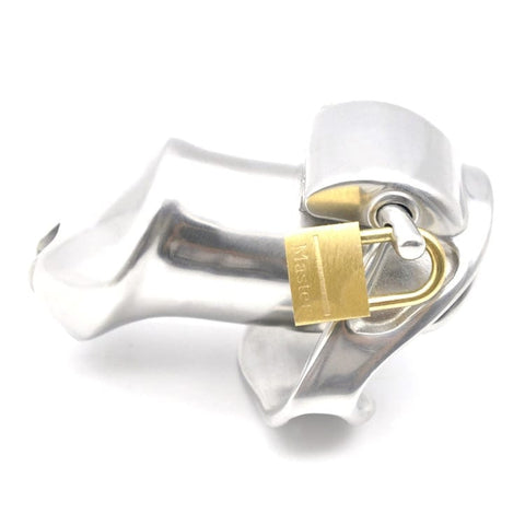 2709M      Dick Steele Long High Security Chastity Cock Cage with Small Cock Cuff - MEGA Deal MEGA Deal   , Sub-Shop.com Bondage and Fetish Superstore