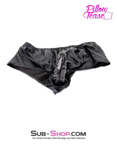 2744MQ      Black 4-Way Stretch PVC Spandex Dildo Panty Dildo Panties   , Sub-Shop.com Bondage and Fetish Superstore