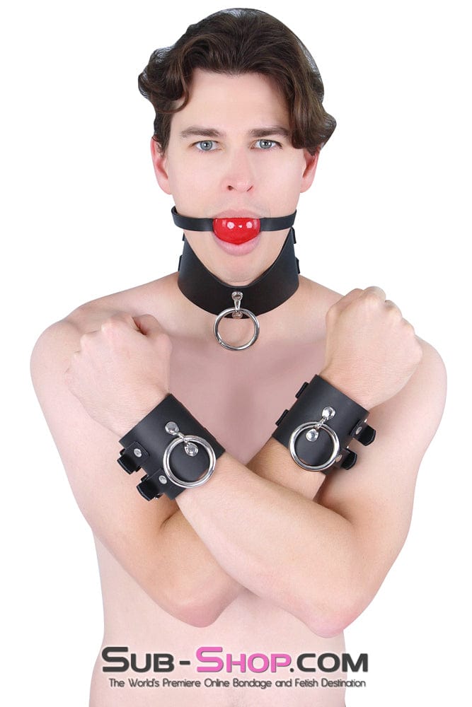 1656A Surrender 3" Black Leather Posture Collar Collar , Sub-Shop.com Bondage and Fetish Superstore
