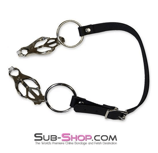 2777A      Don't be Shy Adjustable Thigh Strap Pussy Spreader Clover Clamps Set Straps   , Sub-Shop.com Bondage and Fetish Superstore