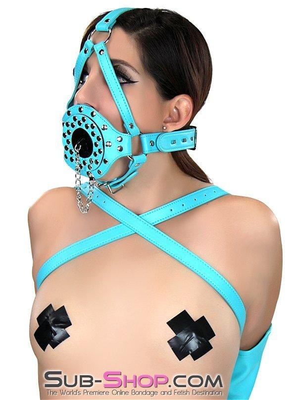 2780RS      Spark Plug Diamond Blue Strap Riveted Plug Gag Trainer - LAST CHANCE - Final Closeout! MEGA Deal   , Sub-Shop.com Bondage and Fetish Superstore