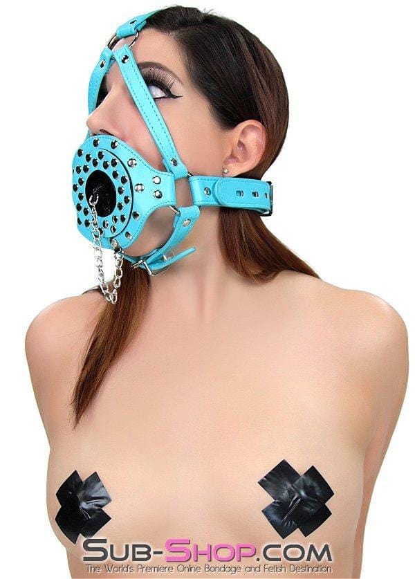 2780RS      Spark Plug Diamond Blue Strap Riveted Plug Gag Trainer - LAST CHANCE - Final Closeout! MEGA Deal   , Sub-Shop.com Bondage and Fetish Superstore