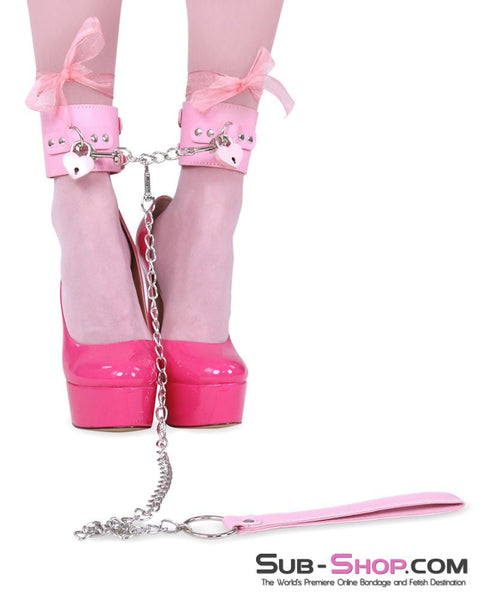 8969DL-SIS      Sissy Glam Girl Double Strap Pink Ankle Cuffs Sissy   , Sub-Shop.com Bondage and Fetish Superstore