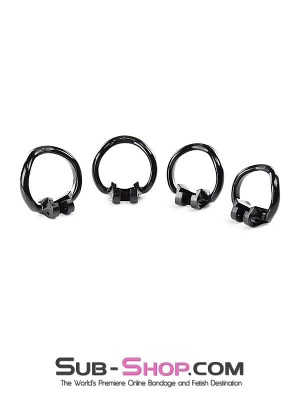 0327AE      Black Knight High Security Keyed Tumbler Locking Male Chastity with 4 Base Cock Ring Sizes - MEGA Deal MEGA Deal   , Sub-Shop.com Bondage and Fetish Superstore