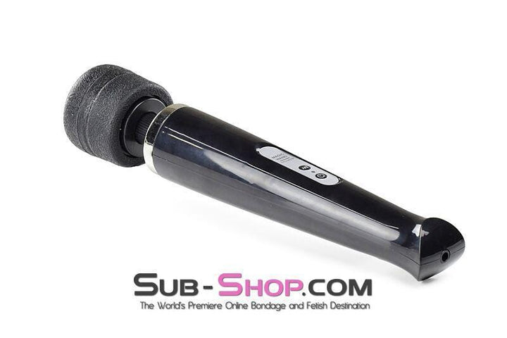 3311M      Rechargeable 10 Speed Black Wand Massager-Black Massager   , Sub-Shop.com Bondage and Fetish Superstore