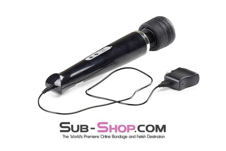 3311M      Rechargeable 10 Speed Black Wand Massager-Black Massager   , Sub-Shop.com Bondage and Fetish Superstore