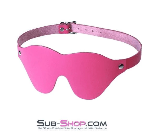 3406A      Hot Pink Leather Bondage Mask Blindfold Blindfold   , Sub-Shop.com Bondage and Fetish Superstore