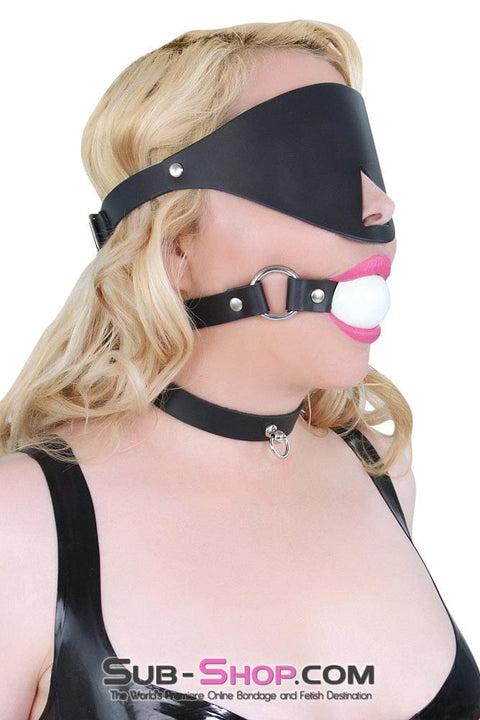 3407A      Cover Up Leather Blindfold Blindfold   , Sub-Shop.com Bondage and Fetish Superstore