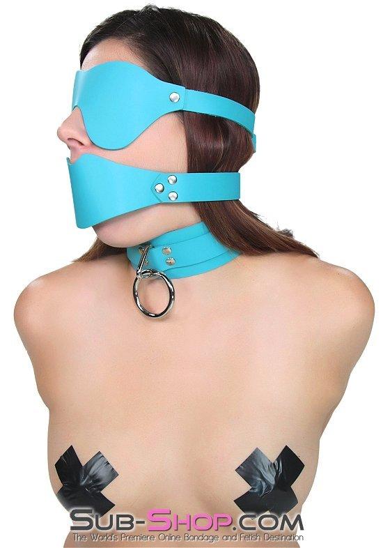 3408A      Diamond Blue In The Dark Leather Blindfold Blindfold   , Sub-Shop.com Bondage and Fetish Superstore