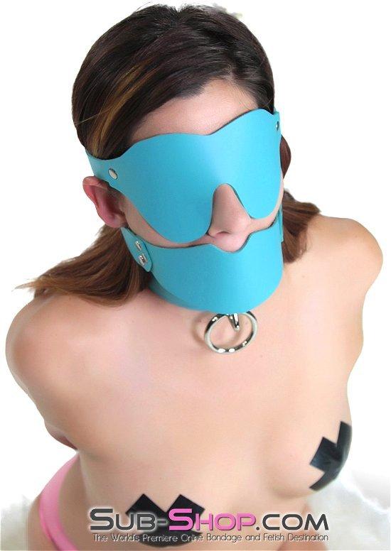3408A      Diamond Blue In The Dark Leather Blindfold Blindfold   , Sub-Shop.com Bondage and Fetish Superstore