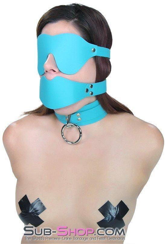 3408A      Diamond Blue In The Dark Leather Blindfold Blindfold   , Sub-Shop.com Bondage and Fetish Superstore