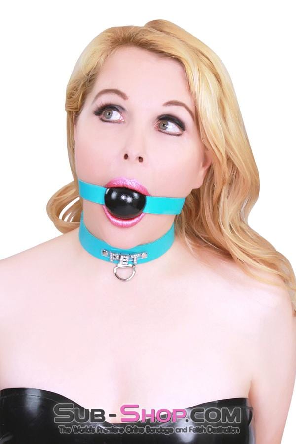 6848A      Diamond Blue Jeweled PET Rhinestone Leather Collar - LAST CHANCE - Final Closeout! MEGA Deal   , Sub-Shop.com Bondage and Fetish Superstore