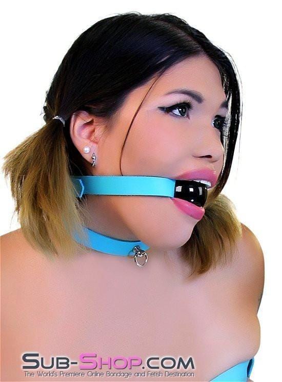 3416A      Classic Diamond Blue Ballgag Strap, Black Ball Ballgag   , Sub-Shop.com Bondage and Fetish Superstore