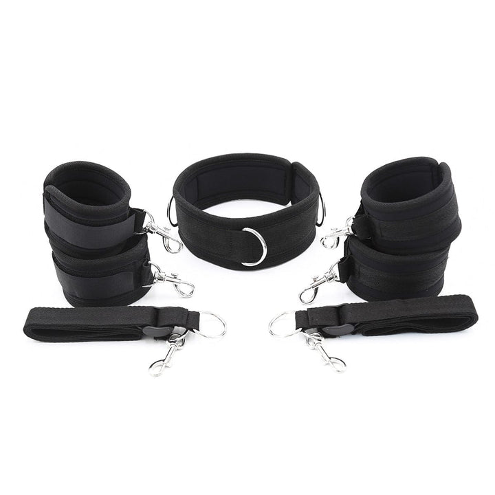 3418MQ      7 Pc Bondage Fantasy Wrist and Ankle Cuffs with Collar and Tether Straps - MEGA Deal MEGA Deal   , Sub-Shop.com Bondage and Fetish Superstore