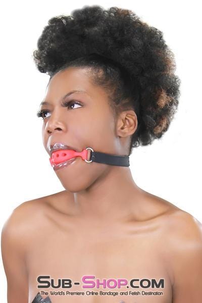 3423RS      Medium Red Silicone Breather Ball Gag on Locking Black Strap - LAST CHANCE - Final Closeout! MEGA Deal   , Sub-Shop.com Bondage and Fetish Superstore