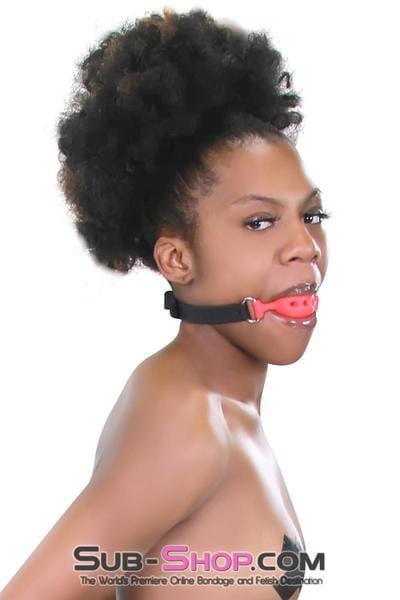 3423RS      Medium Red Silicone Breather Ball Gag on Locking Black Strap - LAST CHANCE - Final Closeout! MEGA Deal   , Sub-Shop.com Bondage and Fetish Superstore