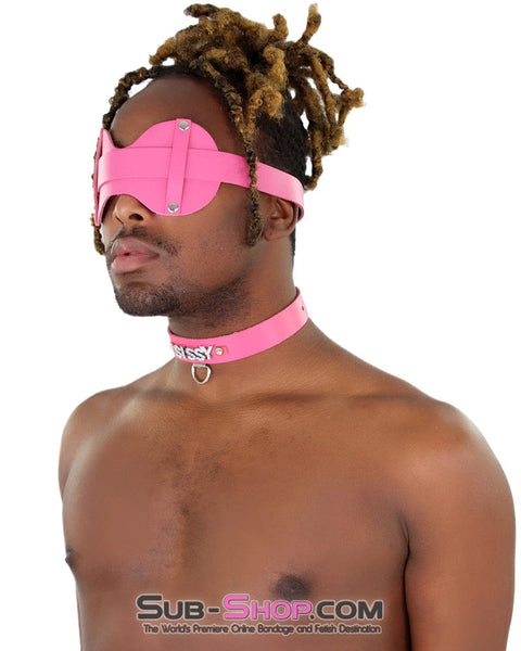 7176A-SIS      SISSY Hussy Hot Pink Leather Rhinestone Letter Collar Sissy   , Sub-Shop.com Bondage and Fetish Superstore
