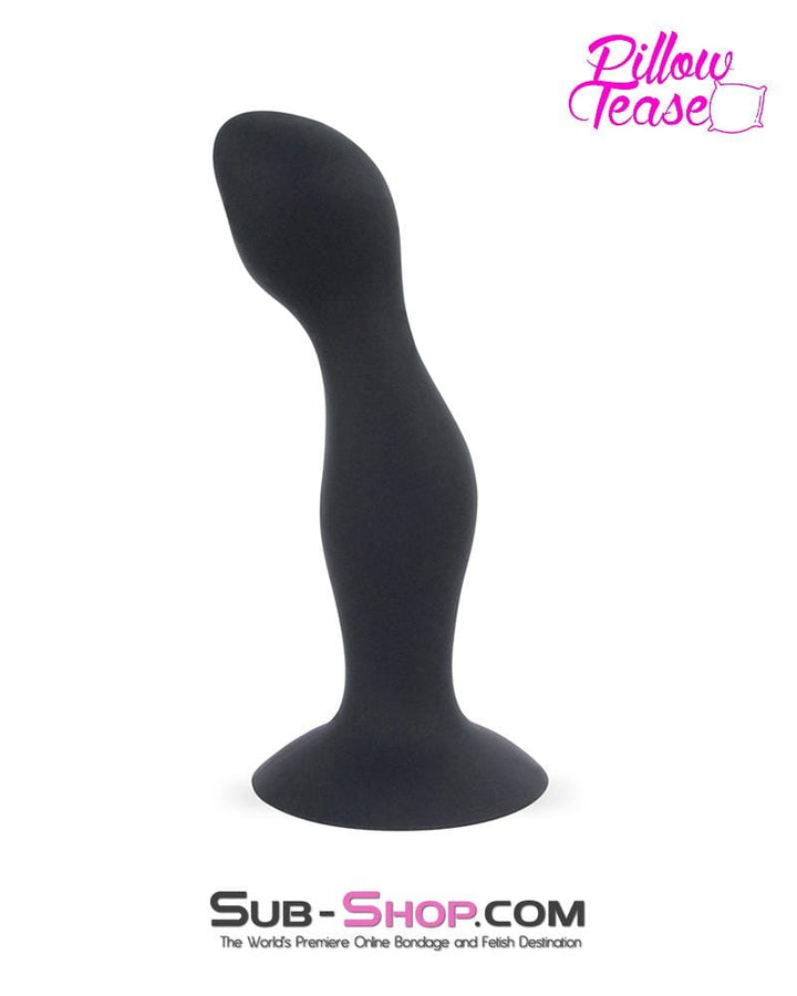3437M-SIS      Sissy Doll 7" Black Silicone Dildo Plug with Rolling Vibro Balls Inside Sissy   , Sub-Shop.com Bondage and Fetish Superstore