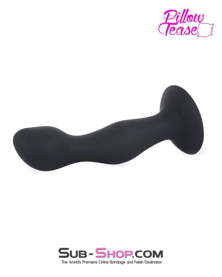3437M-SIS      Sissy Doll 7" Black Silicone Dildo Plug with Rolling Vibro Balls Inside Sissy   , Sub-Shop.com Bondage and Fetish Superstore
