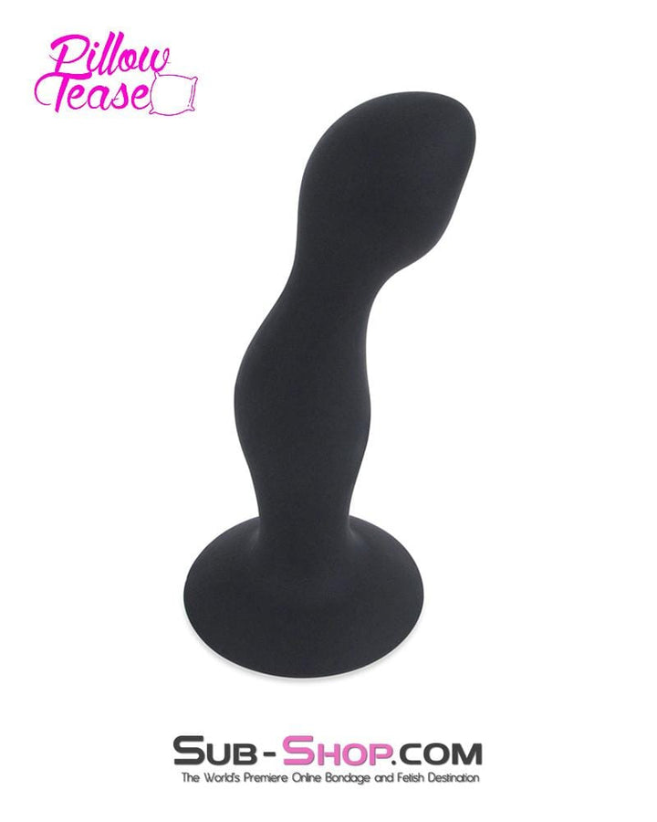 3437M-SIS      Sissy Doll 7" Black Silicone Dildo Plug with Rolling Vibro Balls Inside Sissy   , Sub-Shop.com Bondage and Fetish Superstore