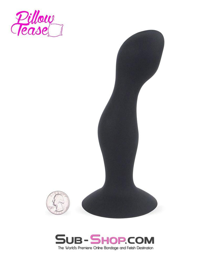 3437M-SIS      Sissy Doll 7" Black Silicone Dildo Plug with Rolling Vibro Balls Inside Sissy   , Sub-Shop.com Bondage and Fetish Superstore