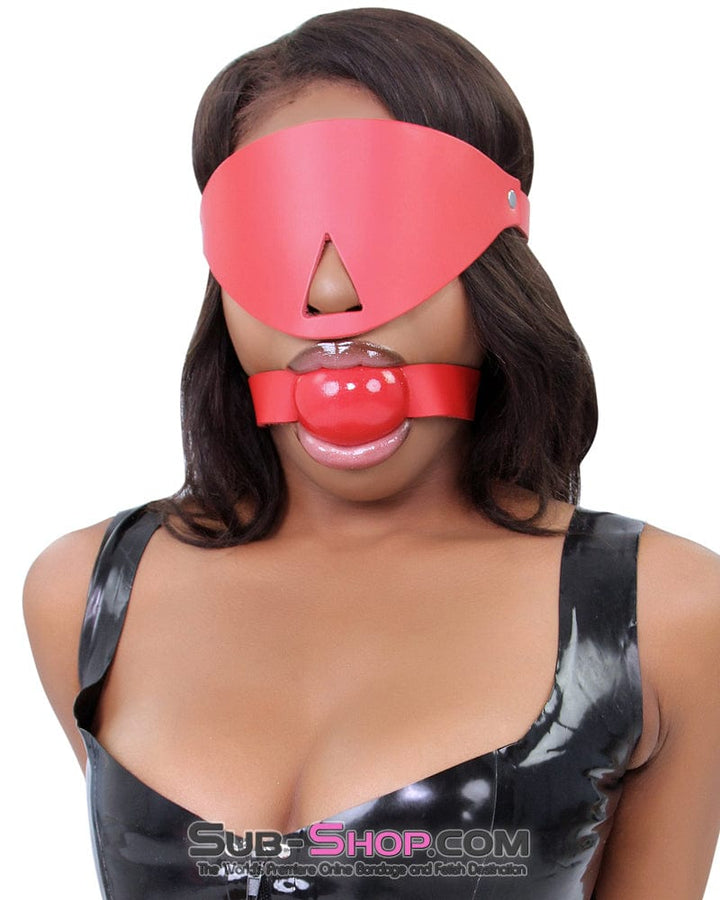 1411A   2” Large Ball Gag, Candy Apple Red Ballgag, Red Leather Strap Gags   , Sub-Shop.com Bondage and Fetish Superstore
