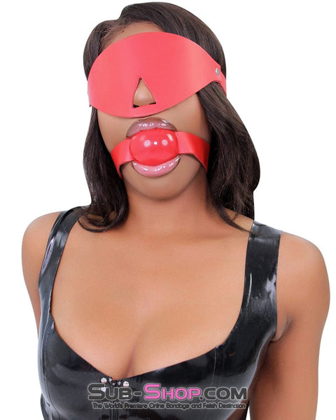 1411A   2” Large Ball Gag, Candy Apple Red Ballgag, Red Leather Strap Gags   , Sub-Shop.com Bondage and Fetish Superstore