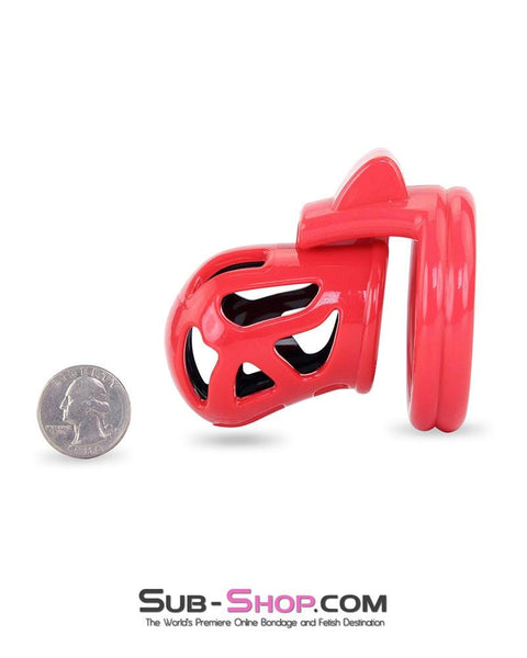3445AE      Chastity Tease Sensation Cage Red and Black High Security Locking Male Chastity Device - MEGA Deal MEGA Deal   , Sub-Shop.com Bondage and Fetish Superstore