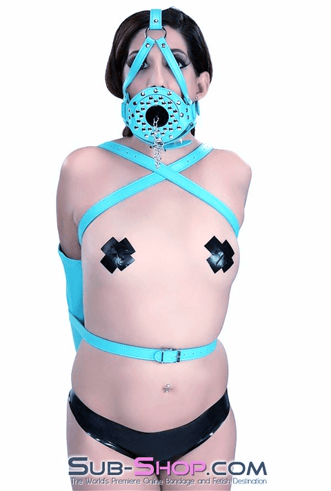 3455RS     Play With Me Master Diamond Blue Lacing Bondage Armbinder - LAST CHANCE - Final Closeout! Black Friday Blowout   , Sub-Shop.com Bondage and Fetish Superstore